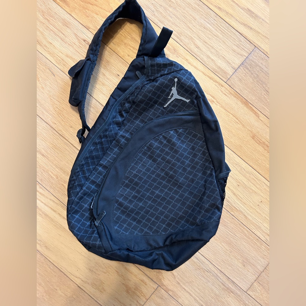 Jordan Black Diamond Pattern Sling Backpack